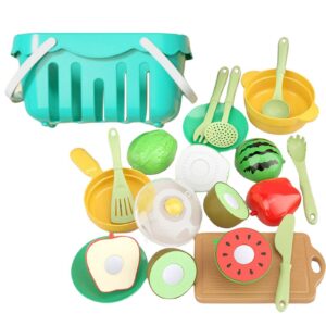 17Pcs Customized Design Role Play Kitchen Play Set Toy Kids Cooking Food Fruit Magnet Cutting Toy for Kids