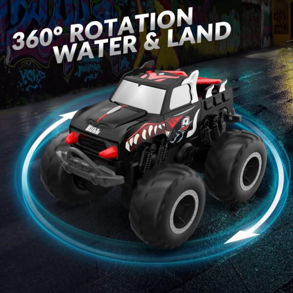 Version 1.0.0 1/20 2.4G 4WD Remote Control Off-Road Rechargeable Amphibious Vehicle Monster Truck Car