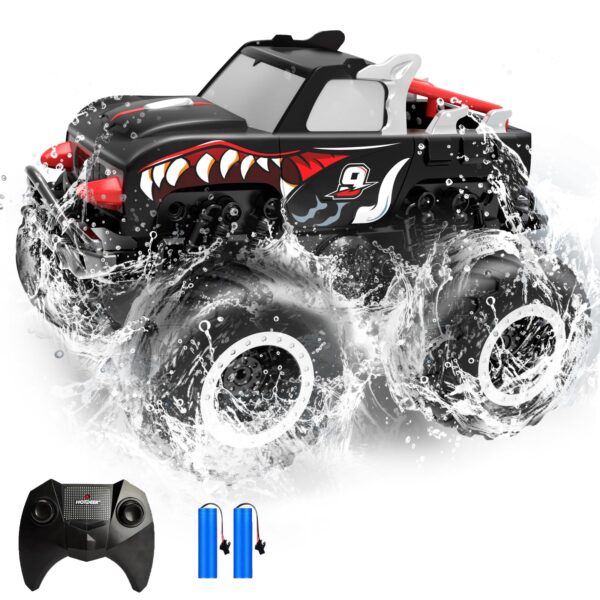 Version 1.0.0 1/20 2.4G 4WD Remote Control Off-Road Rechargeable Amphibious Vehicle Monster Truck Car