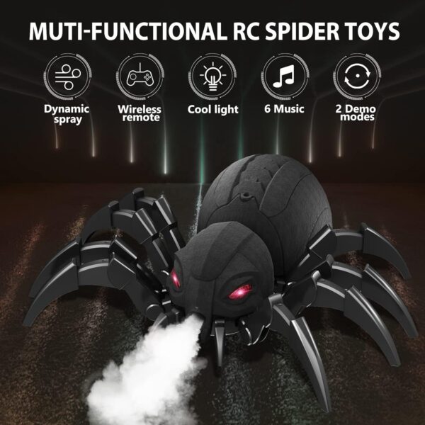 2.4G Mist Spray Remote Control Rc Robot Spider Insects Toys with Light Music