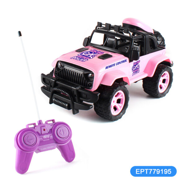 17373363480952-600x600-1.jpg 1:10 4 Function 27 Frequency Pink Remote Control Off Road Truck Car Toy