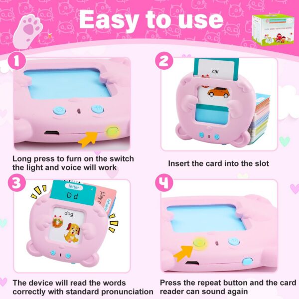 Toddler Educational Alphabet Audible Card Early Education Device Learning Talking Flash Cards
