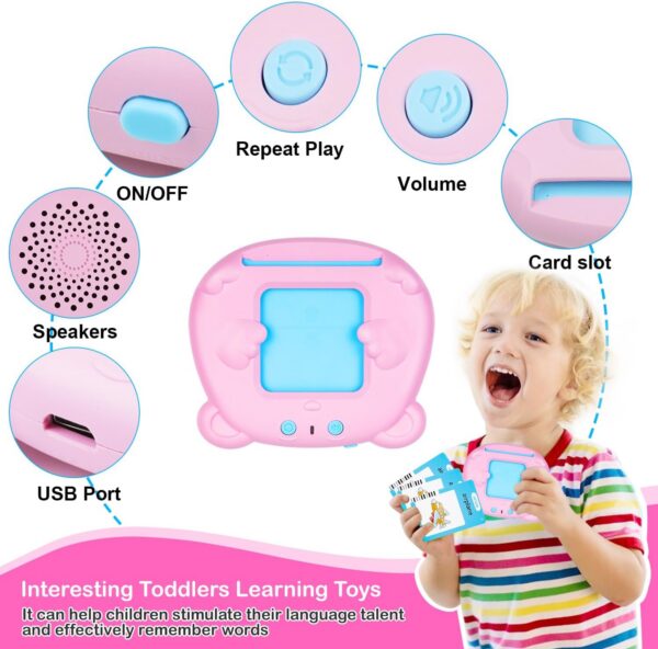 Toddler Educational Alphabet Audible Card Early Education Device Learning Talking Flash Cards