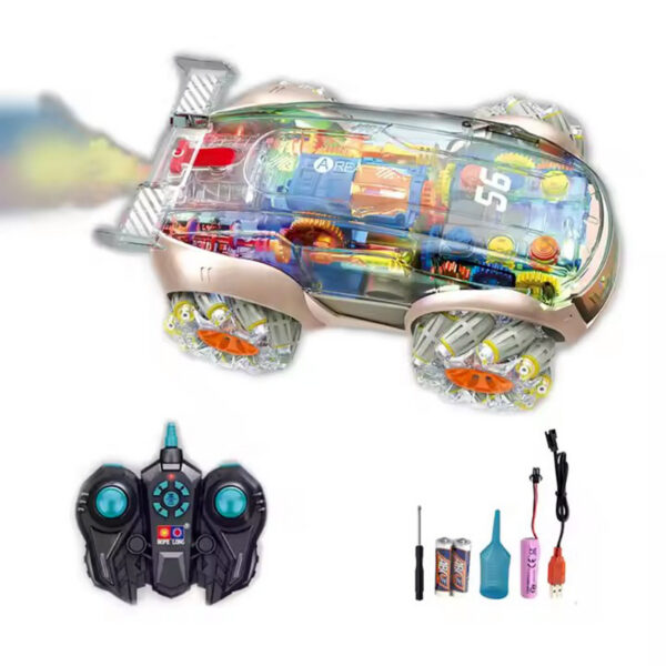 2.4G 6CH Rc Transparent Car Smoke Remote Control Cars With Lights Sound