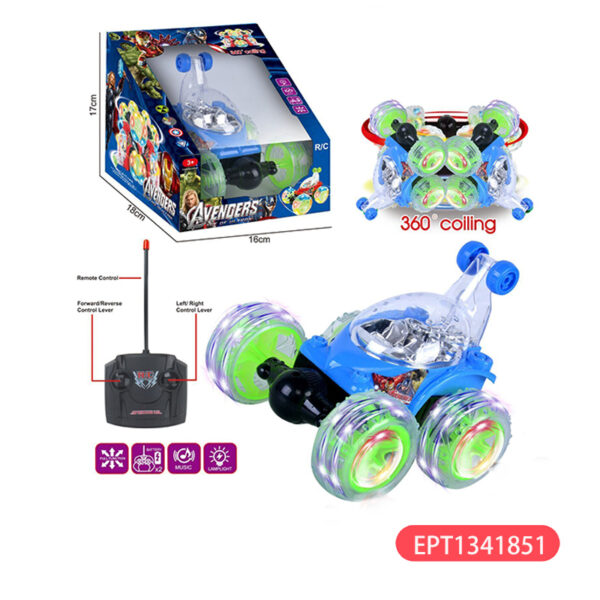 360°Rolling Twister 360 Flips Rc Stunt Car Toy Controlled Vehicle With Bright Light  Rotating WheelsTwist Cars  For Kids