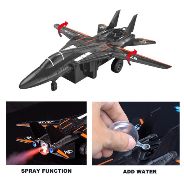 1:16 9Ch Remote Control Wing Switch Run Spray Rc Model AirplanesJet Aircraft Toy With Lights and Music