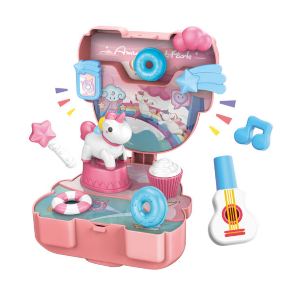 17416567142971-600x600-1.jpg 12Pcs Car Scene Pink Horse Kids Toy Pretend Play Pet Shop Girls House Indoor Set with Map