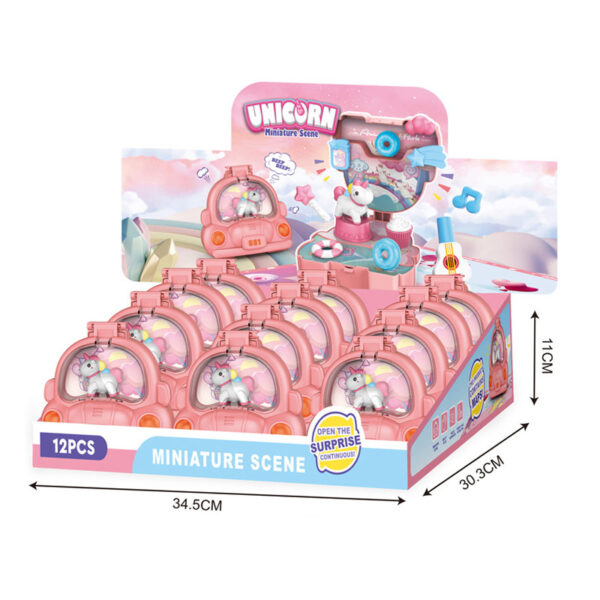17416567160116-600x600-1.jpg 12Pcs Car Scene Pink Horse Kids Toy Pretend Play Pet Shop Girls House Indoor Set with Map