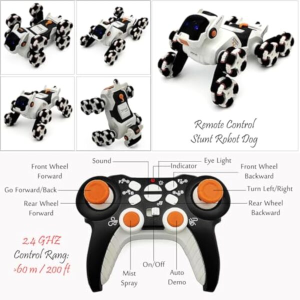 17420016904522-600x600-1.jpg New Design R/C Stunt Mechanical Dog Toy Car Remote Control 2.4G Children Toys 8 Wheels Robot Dog Radio Control Toys