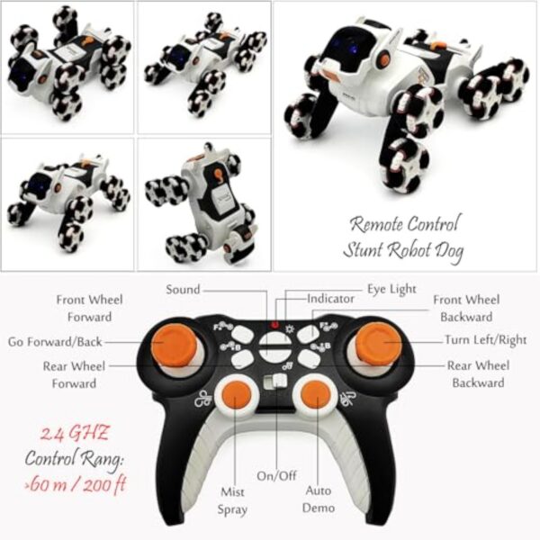 17420016904522.jpg New Design R/C Stunt Mechanical Dog Toy Car Remote Control 2.4G Children Toys 8 Wheels Robot Dog Radio Control Toys