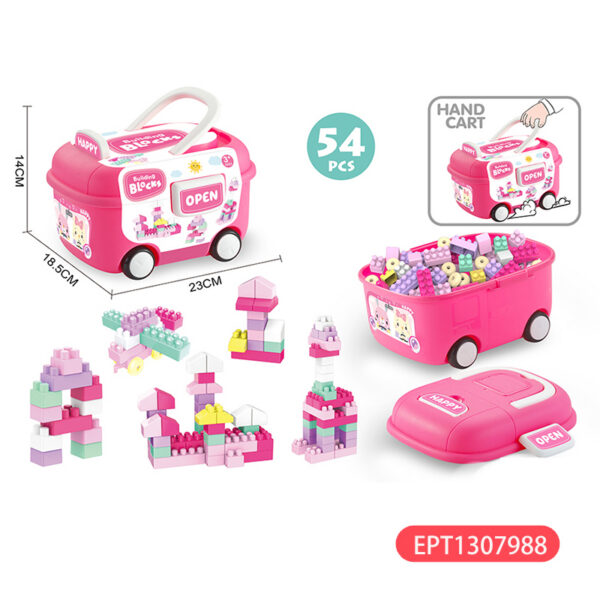 17431273116453.jpg Small Particle Block Trolley 100Pcs Educational Children 2025 Building Blocks Sets Toys for Kids Baby