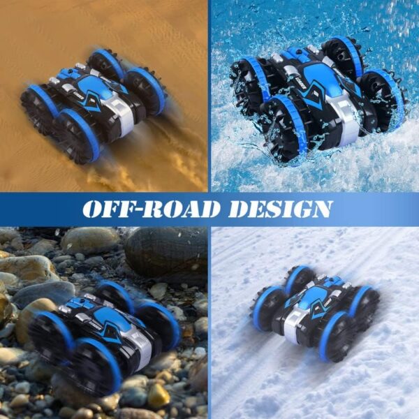 17436439193305.jpg Children 2.4ghz 4WD Brushless Remote Remort Rimot Control Vehicle Monster Rc Amphibious Stunt Cars Boat