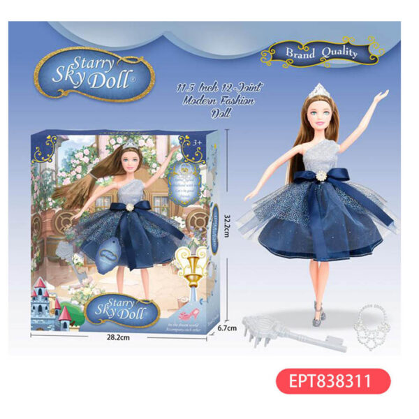 17447741148156.jpg 11.5 Inch Solid Morandi Sky Color Girl Princess Doll Toy