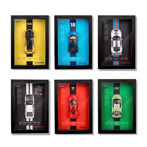 17458912068941-1.jpg 1: 32 Car 3D Stereo Wall Painting Box Model Ornaments Collection Gift Home Decoration Simulation Photo Frame