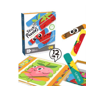 17471064094551-1.jpg Baby Matching Paper Shape Stick Puzzle Toys Kids Educational 36PCS DIY Cartoon Animal Jigsaw Toys