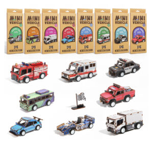 3D Wooden Jigsaw Puzzle Kids Diy Assembly 3d Pull Back Wooden Puzzle Car
