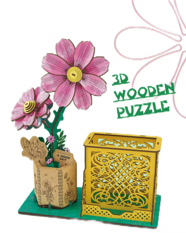 17472777397605-600x751-1.jpg 3D Wooden Jigsaw Puzzle Flowers Wood Craft Model Kits Eternal Flowers Red Rose for Women Mom Educational Toys for Kids