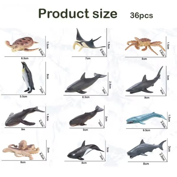 17479662727472.jpg 36Pcs Plastic Ocean Animals Sea Creatures Small Animal Figures Assorted Mini Plastic Animal Figurines Toy