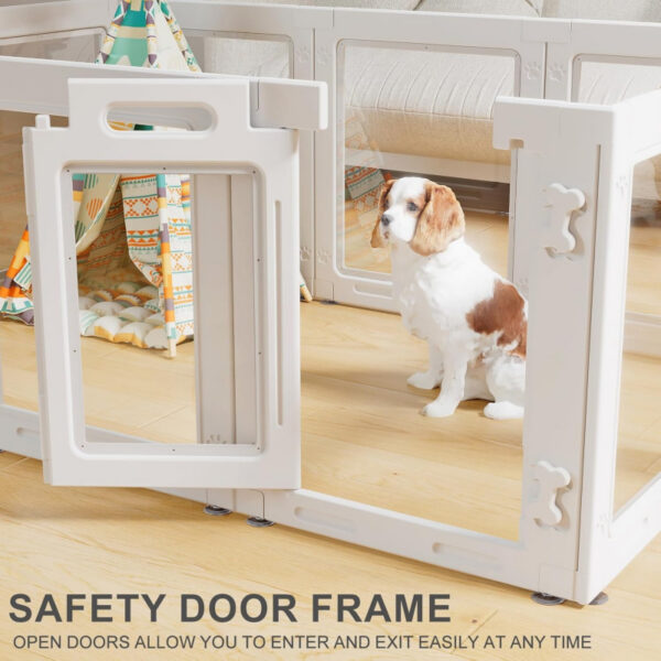 1f35ad47925dc42c203261b7745b138eb5d8500eaa5b18564e2ba782e656b392.jpg Clear Acrylic Dog Playpen with Door