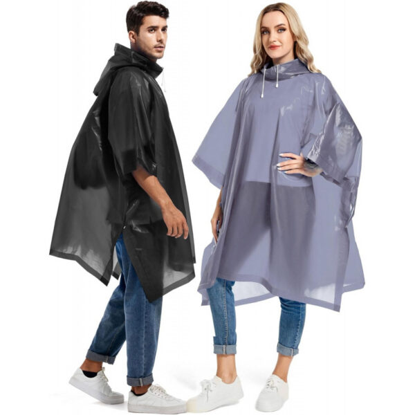 2 Pack Rain Ponchos for Adults Reusable
