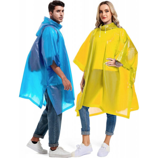 2 Pack Rain Ponchos for Adults Reusable