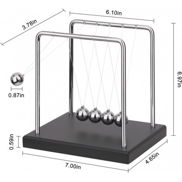 5 Large Beads Newton's Cradle Balance Balls Desk Toys