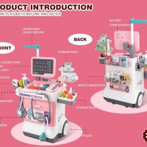 33-13-300x300-1.jpg Deluxe Pretend Play Electric Medical Cart Simulated Medicine Injection Carry Bag Toddlers Doctor Toy Set