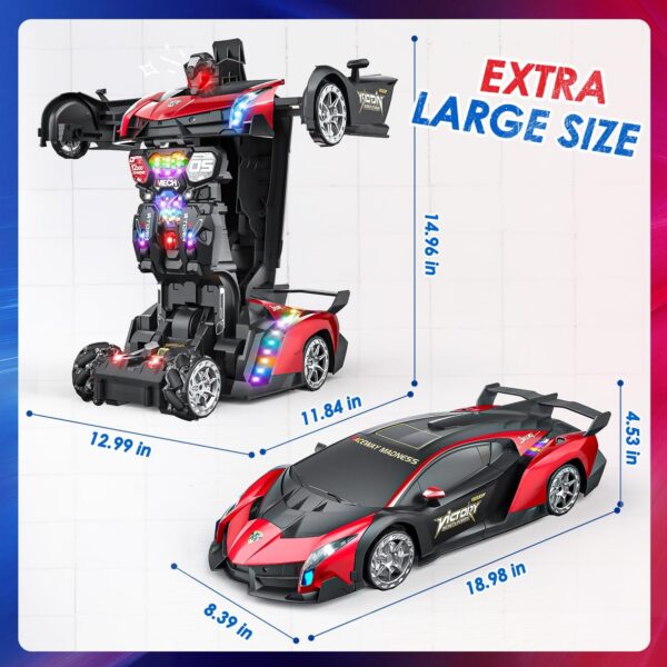 33-14.jpg 1:10 Scale Robot Gesture Control 80 Mins Play One Button LED Lights Sound Effects Transforming RC Car