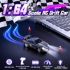 33-4.jpg 1/64 Scale 4WD High Speed LED Lights 2.4GHz Proportional 2-Speed Stunt Adults Kids Remote Control Mini Drift RC Car