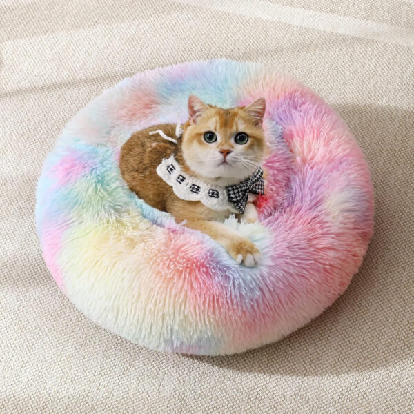 383e6adbba09d8bbac990c07d72fea59240d411a26ec0b2cf3514b237d9ffd39.jpg Small Dog Bed, Calming Soft Anti-Anxiety Donut Cat Bed