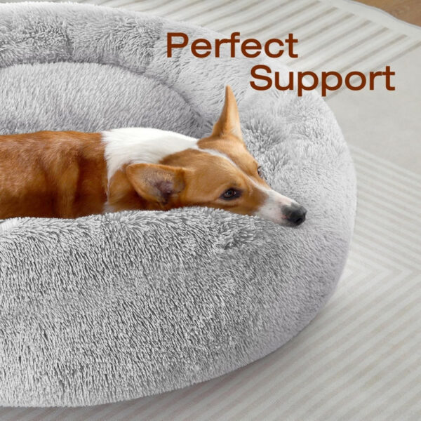 3ae76e143826aae65bda6acfd5809ba58a539b31916648d2d396e3a8dc635fc0.jpg Small Dog Bed, Calming Soft Anti-Anxiety Donut Cat Bed