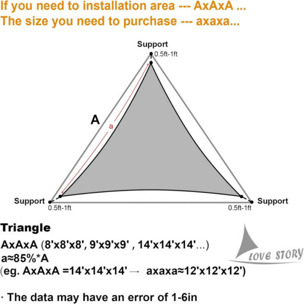 403fa9fe0f1755cc85577bfe8fee9f8d0dfdb5a0622d0a550e0247aab080704d.jpg BRIVANCO 12' x 12' x 12' Triangle Sun Shade Sail