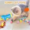 31Pcs Cat Ball Toy Launcher Gun, Cat Balls Fetch Toy