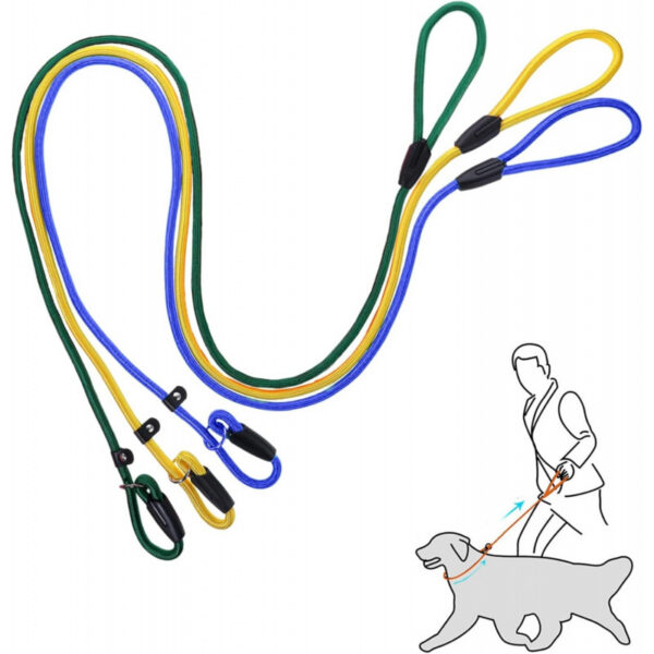 522f45482471857ceeb0b84394a5229cca0776e1922ed759ff99ef2ea7191483.jpg Slip Lead Leash 5FT Nylon Soft Dog Leash Slip