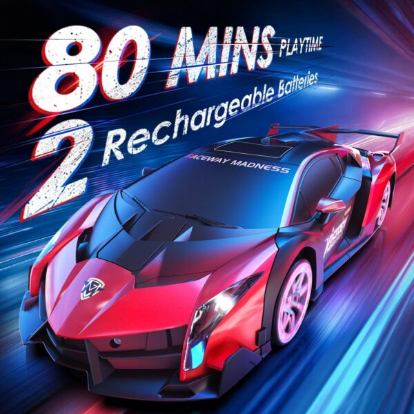 55-13.jpg 1:10 Scale Robot Gesture Control 80 Mins Play One Button LED Lights Sound Effects Transforming RC Car