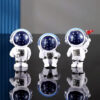 Blue White Astronaut Statues Set of 4