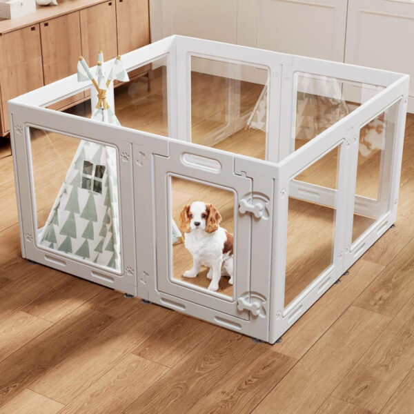 64257b2a187c89f70870c04f8ac4bdff97c54662842f0b2fc11da37290274ee2.jpg Clear Acrylic Dog Playpen with Door