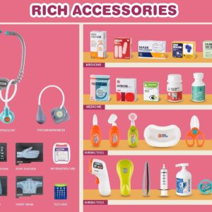 66-13-300x300-1.jpg Deluxe Pretend Play Electric Medical Cart Simulated Medicine Injection Carry Bag Toddlers Doctor Toy Set