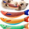 Cat Toys Saury Fish, 3 Pack, Catnip Crinkle Sound