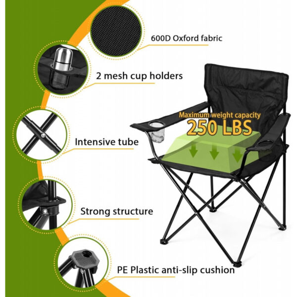 70dfd06ffccd0bc4204b71846ab0d99b64ac9226de95c2d76e7661ce2a2bd981.jpg BRIVANCO Folding Camping Chair Set of 3