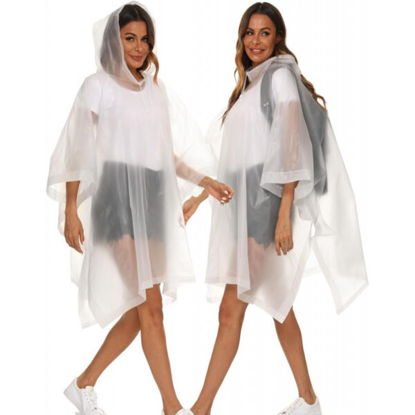 2 Pack Rain Ponchos for Adults Reusable