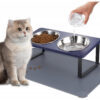 78ab4225da8a167eb9f3bb069e61316ca2d35b70522bc0cb7228b10f15d19d24.jpg Upgraded Elevated Cat Bowls with Food Mat