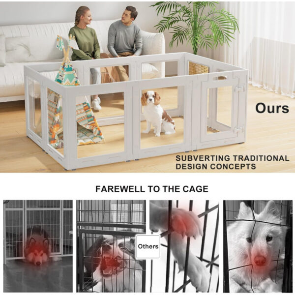 7ea684e3e43db954d582859f8c86a1314f900e1a0e2321598cb67faf2af12f32.jpg Clear Acrylic Dog Playpen with Door
