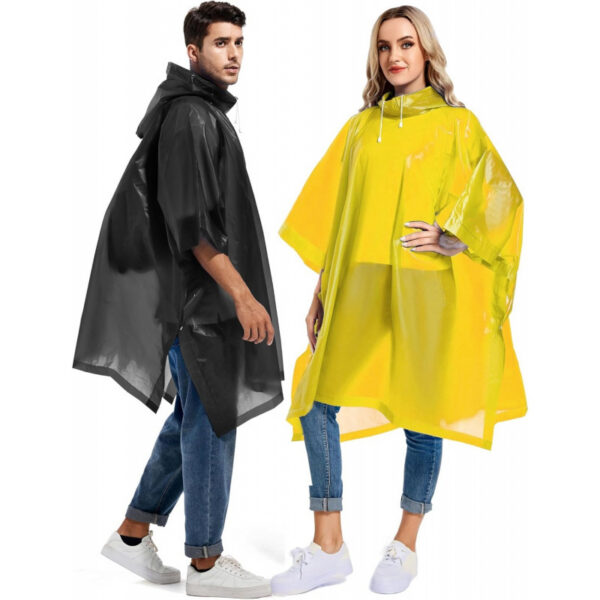 2 Pack Rain Ponchos for Adults Reusable