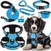 No Pull Dog Harness, Collar & Leash Set| Includes Dog Seat Belt