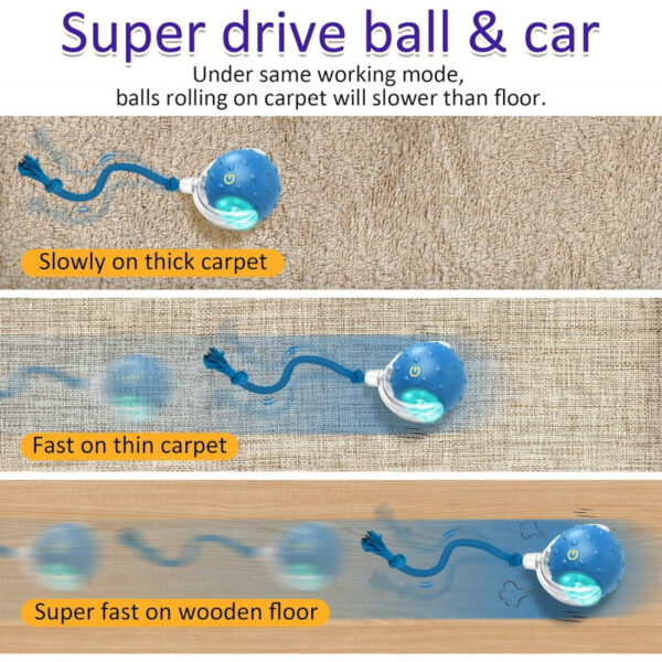 Interactive Cat Toys Ball for Indoor Cats Fast Rolling on Carpet