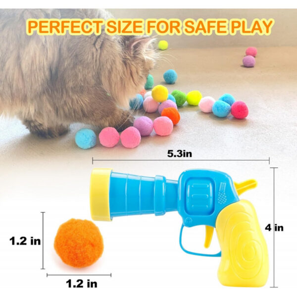 31Pcs Cat Ball Toy Launcher Gun, Cat Balls Fetch Toy