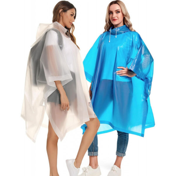 2 Pack Rain Ponchos for Adults Reusable