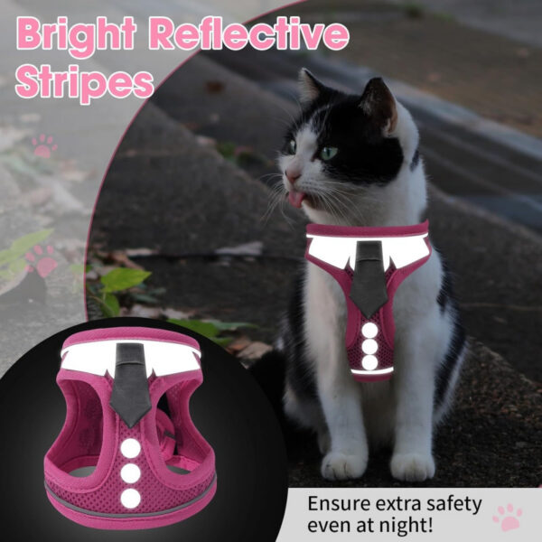 963b7564bb057c6e5af05fde680dfc3e49ae8c3fc03052b712623499f83f490a.jpg Cat Harness and Leash Set for Walking Escape Proof