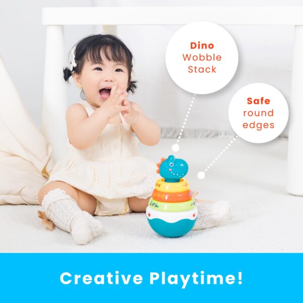 ABS-Plastic-Dinosaur-05-600x600-1.jpg Animal Shape Baby Educational Toys Tumbler Rainbow Ring Box Big Roly Poly Rock Dinosaur Tumbler Toy